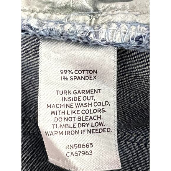 BP. Medium Wash Blue Distressed Straight Leg Button Denim Casual Jeans Size 27 - Picture 8 of 9